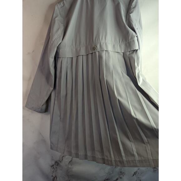 J Jill Windbreaker Shirt Womens Medium Gray Pleat Collar Anora Rain Jacket - Picture 8 of 12